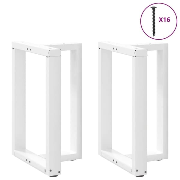 vidaXL Ruokapöydän jalat T-muotoiset 2 kpl valkoinen 50x35x(72-73) cm teräs