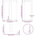 Pikkukuva 10 / 10: vidaXL Ruokapöydän jalat T-muotoiset 2 kpl valkoinen 50x35x(72-73) cm teräs