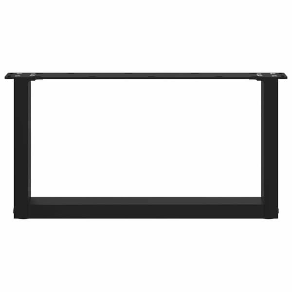 vidaXL Sohvapöydän jalat U-muotoiset 2 kpl Musta 60x(30-31) cm