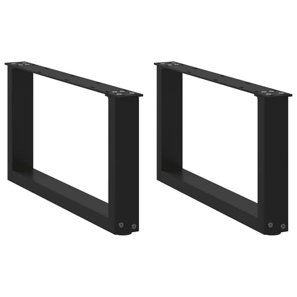 vidaXL Sohvapöydän jalat U-muotoiset 2 kpl Musta 60x(30-31) cm