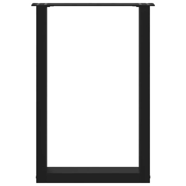 vidaXL ruokapöydän jalat U-muotoiset 2 kpl Musta 50x(72-73) cm Teräs