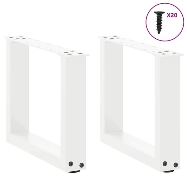vidaXL sohvapöydän jalat U-muotoiset 2 kpl Valkoinen 40x(30-31) cm