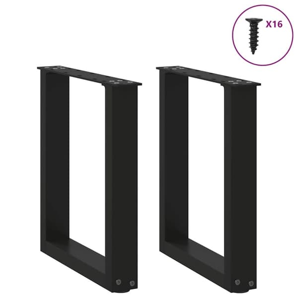 vidaXL sofabordben U-formet 2 stk. 28x(42-43) cm stål sort