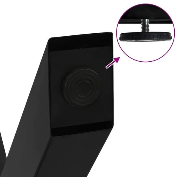 vidaXL Ruokapöydän jalat X-muotoiset 2 kpl musta 90x(72-73) cm teräs
