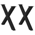 Pikkukuva 1 / 10: vidaXL Ruokapöydän jalat X-muotoiset 2 kpl musta 90x(72-73) cm teräs