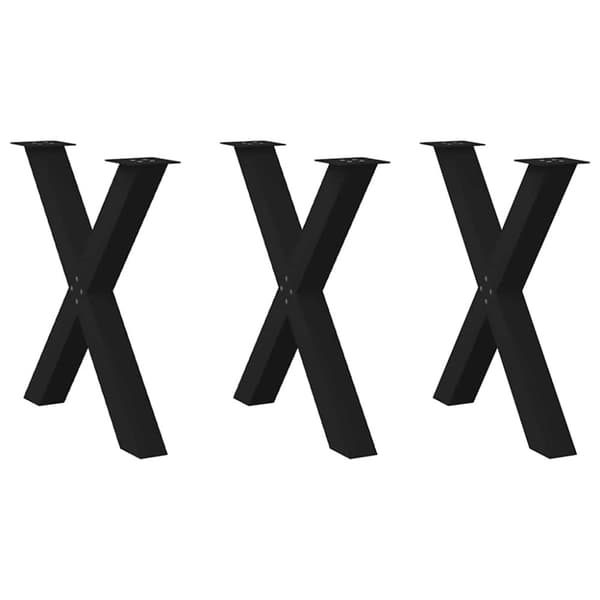 vidaXL Spisebordsben X-formet 3 stk 80x(72-73) cm stål sort