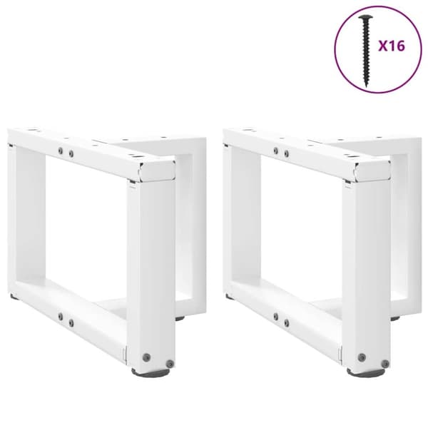vidaXL Sohvapöydän jalat T-muotoiset 2 kpl valkoinen 40x25x(30-31) cm teräs