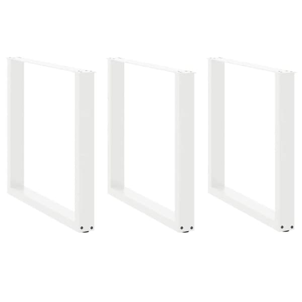 vidaXL Ruokapöydän jalat U-muotoiset 3 kpl valkoinen 90x(72-73) cm