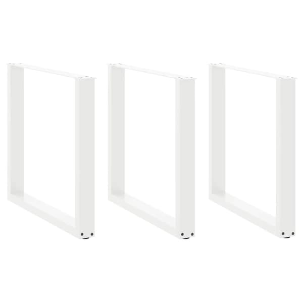 vidaXL Ruokapöydän jalat U-muotoiset 3 kpl valkoinen 80x(72-73) cm