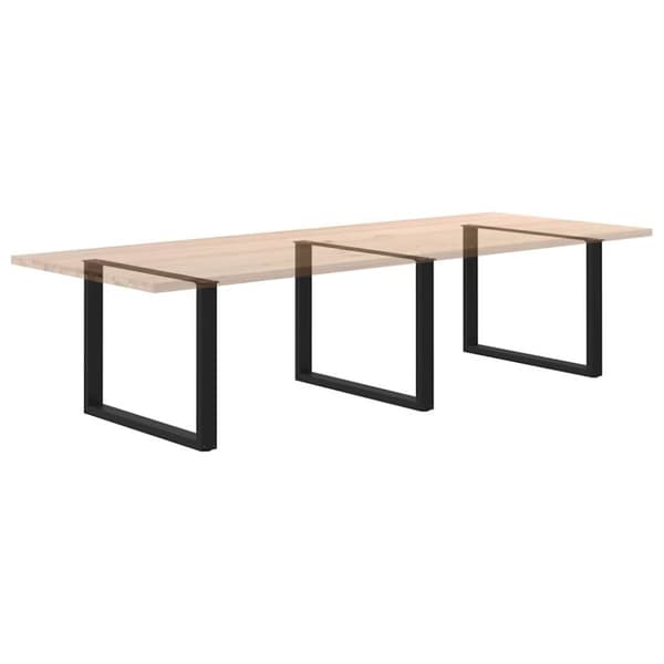 vidaXL sofabordben U-formet 2 stk. 100x(72-73) cm stål sort