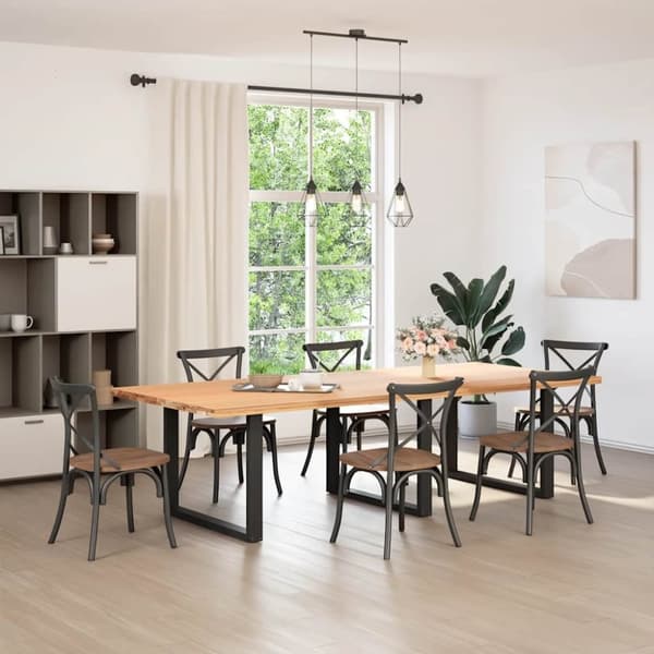 vidaXL sofabordben U-formet 2 stk. 100x(72-73) cm stål sort
