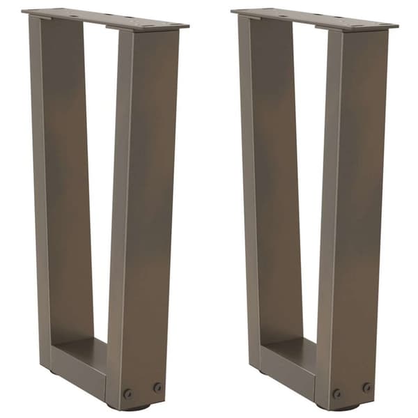 Matbordsben V-formade 2 st naturstål 28x(42-43,3) cm stål