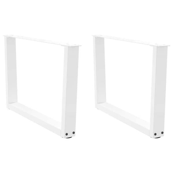 Matbordsben V-formade 2 st vit 70x(42-43,3) cm stål