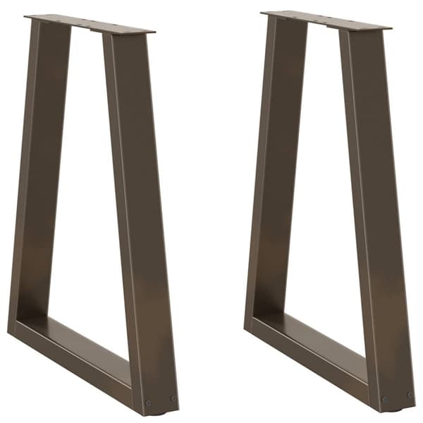 Matbordsben V-formade 2 st naturstål 60x(72-73,3) cm stål