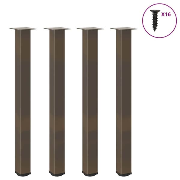 Soffbordsben 4 st naturstål 100-102 cm stål