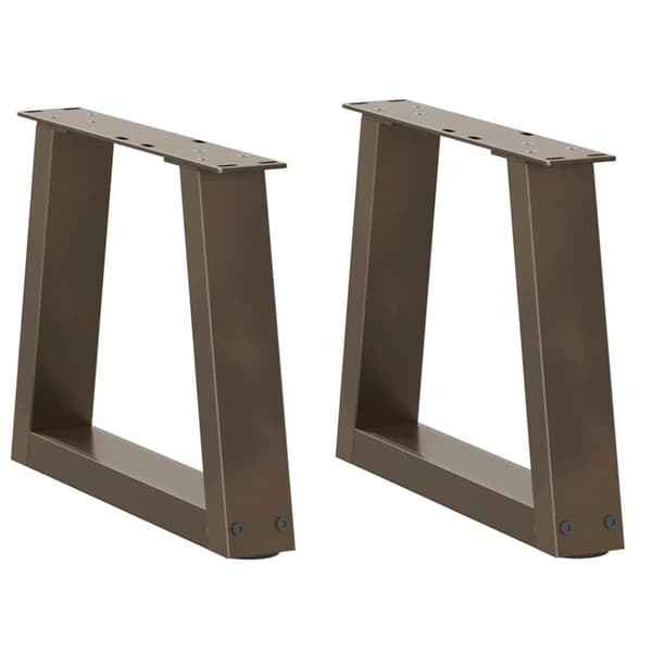 Matbordsben V-formade 2 st naturstål 30x(30-31,3) cm stål