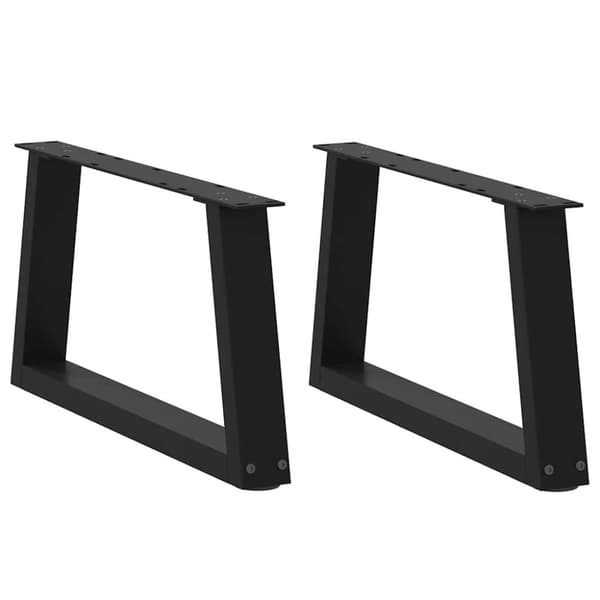 Matbordsben V-formade 2 st svart 50x(30-31,3) cm stål