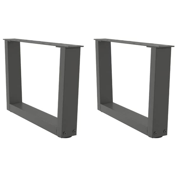 Matbordsben V-formade 2 st antracit 50x(30-31,3) cm stål