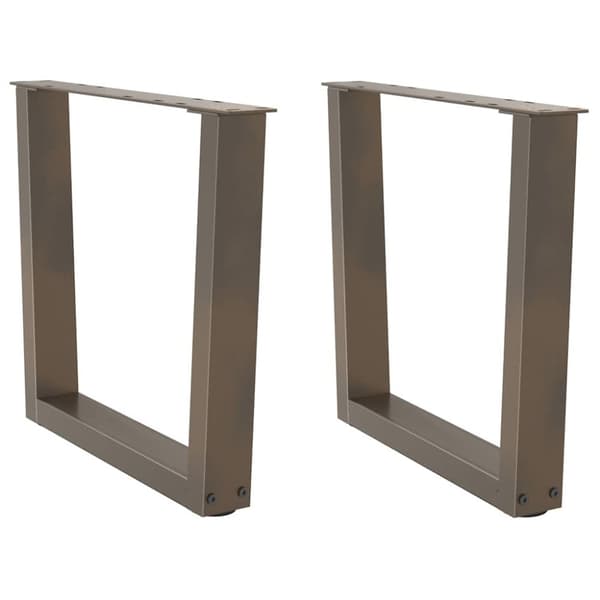 Matbordsben V-formade 2 st naturstål 50x(42-43,3) cm stål