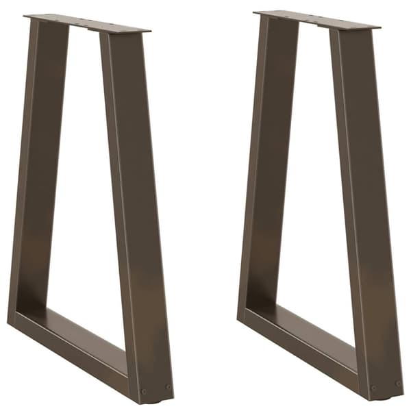 Matbordsben V-formade 2 st naturstål 50x(72-73,3) cm stål
