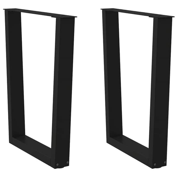 Matbordsben V-formade 2 st svart 70x(72-73,3) cm stål