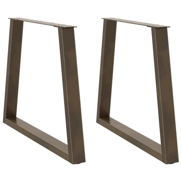Matbordsben V-formade 2 st naturstål 80x(72-73,3) cm stål