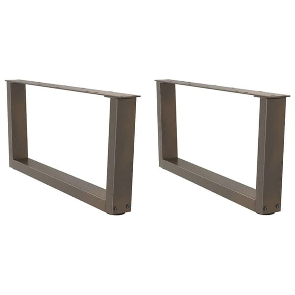 Matbordsben V-formade 2 st naturstål 70x(30-31,3) cm stål