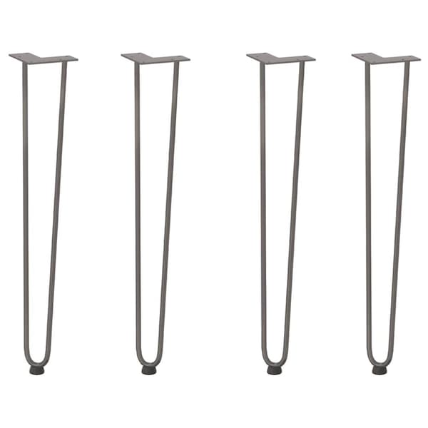 Hårnålsformade bordsben 4 st naturstål 72 cm massivt stål