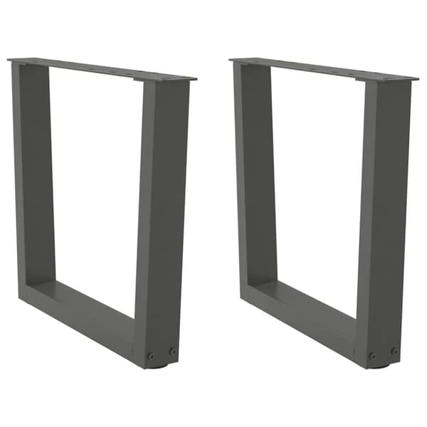 Matbordsben V-formade 2 st antracit 50x(42-43,3) cm stål