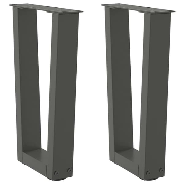 Matbordsben V-formade 2 st antracit 38x(42-43,3) cm stål