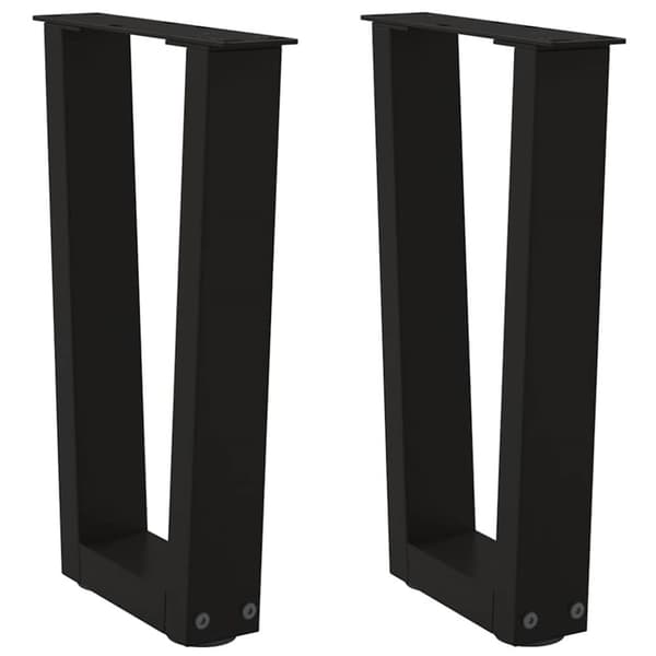 Matbordsben V-formade 2 st svart 38x(42-43,3) cm stål