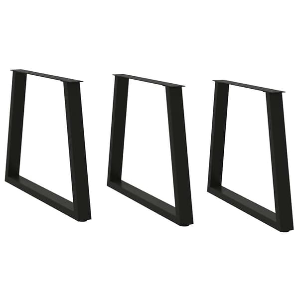 Matbordsben V-formade 3 st svart 80x(72-73,3) cm stål