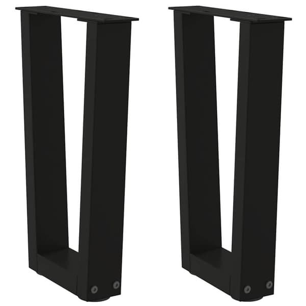 Matbordsben V-formade 2 st svart 28x(42-43,3) cm stål