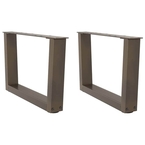 Matbordsben V-formade 2 st naturstål 60x(30-31,3) cm stål