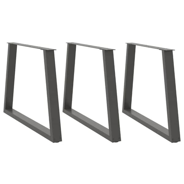 Matbordsben V-formade 3 st antracit 100x(72-73,3) cm stål