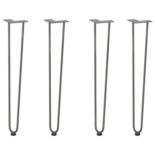 vidaXL Hårnålsformade bordsben 4 st naturstål 72 cm massivt stål