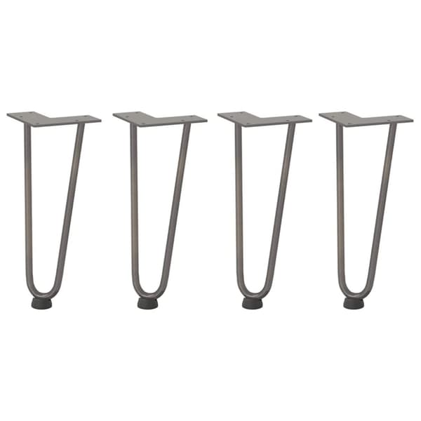 vidaXL Sohvapöydän hiusneulajalat 4 kpl luonnonteräs 30 cm täysteräs
