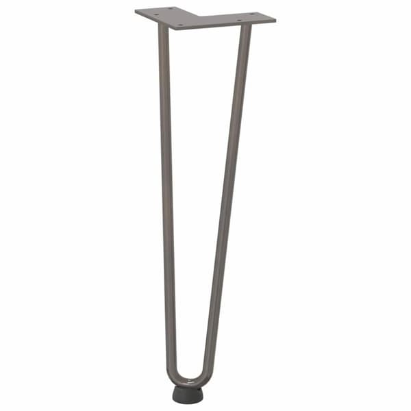 vidaXL Hårnåle bordben 4 stk. naturstål 42 cm massivt stål