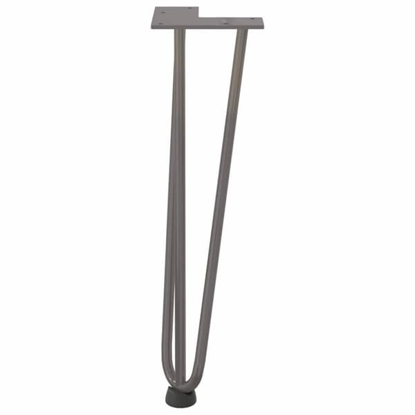 vidaXL Hårnålsben til salongbord 4 stk naturstål 42 cm massivt stål