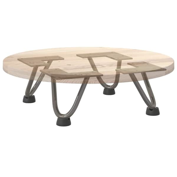 vidaXL Hårnåle bordben 4 stk. naturstål 10 cm massivt stål