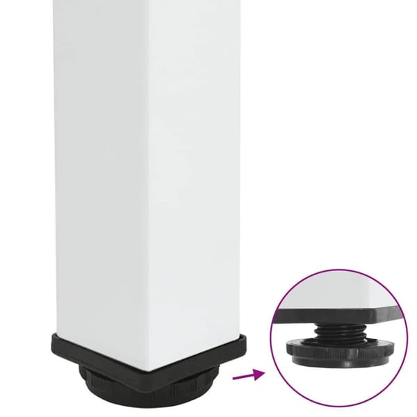 vidaXL Soffbordsben 4 st vit 110-112 cm stål