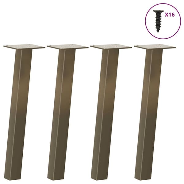 vidaXL Soffbordsben 4 st naturstål 42 cm stål