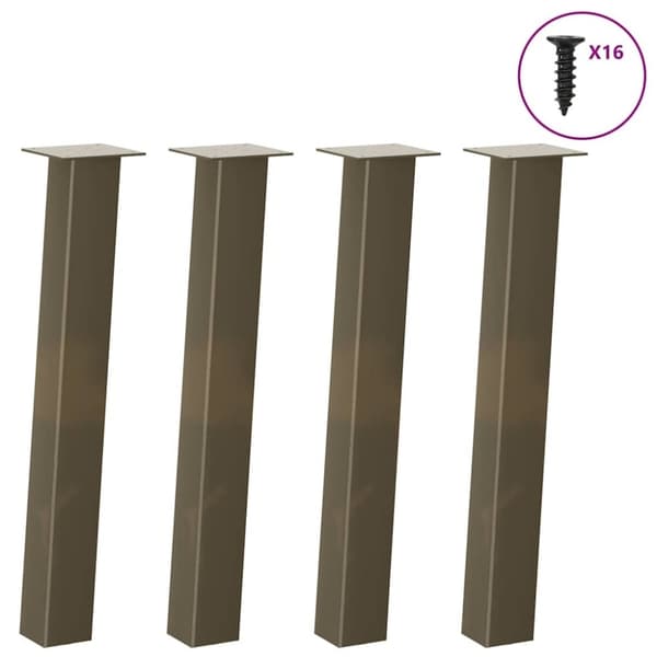 vidaXL Soffbordsben 4 st naturstål 72 cm stål