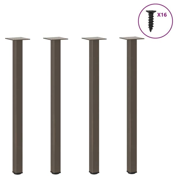 vidaXL Soffbordsben 4 st naturstål 72-74 cm stål