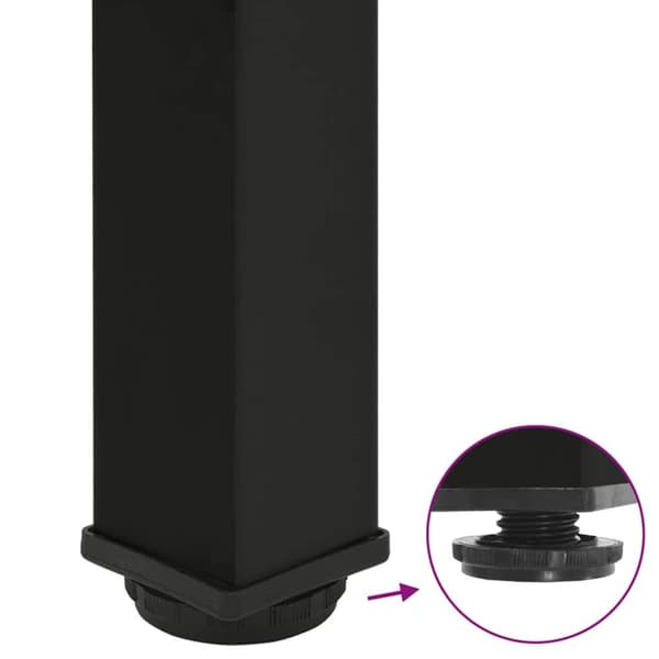 vidaXL Salongbordben 4 stk svart 110-112 cm stål
