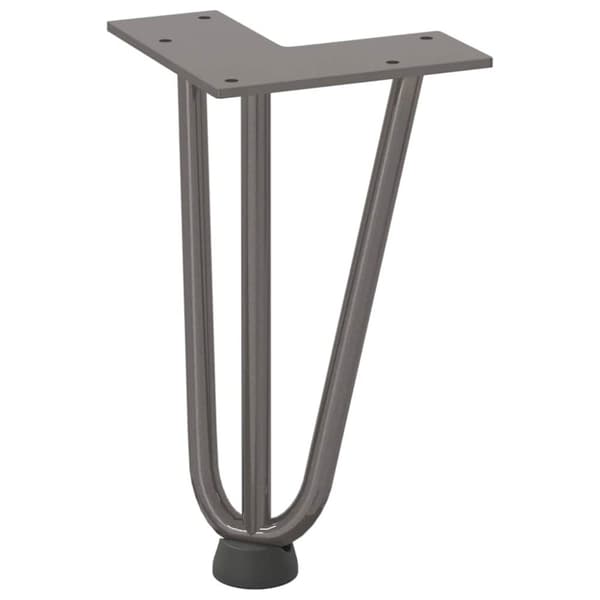 vidaXL Hårnåle bordben 4 stk. naturstål 20 cm massivt stål