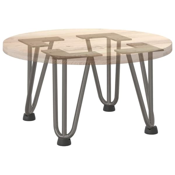 vidaXL Hårnåle bordben 4 stk. naturstål 20 cm massivt stål