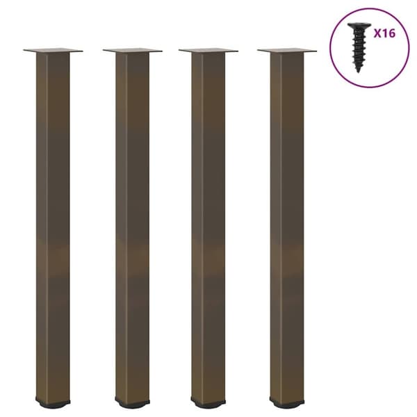 vidaXL Soffbordsben 4 st naturstål 110-112 cm stål