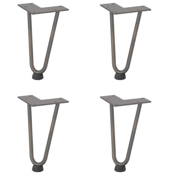 vidaXL Hårnåle bordben 4 stk. naturstål 20 cm massivt stål