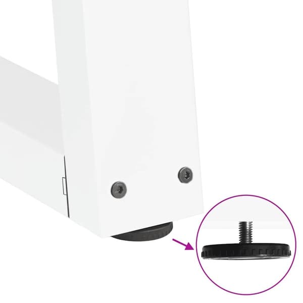 vidaXL Ruokapöydän jalat V-muoto 2 kpl Valkoinen 28x(42-43,3) cm Teräs